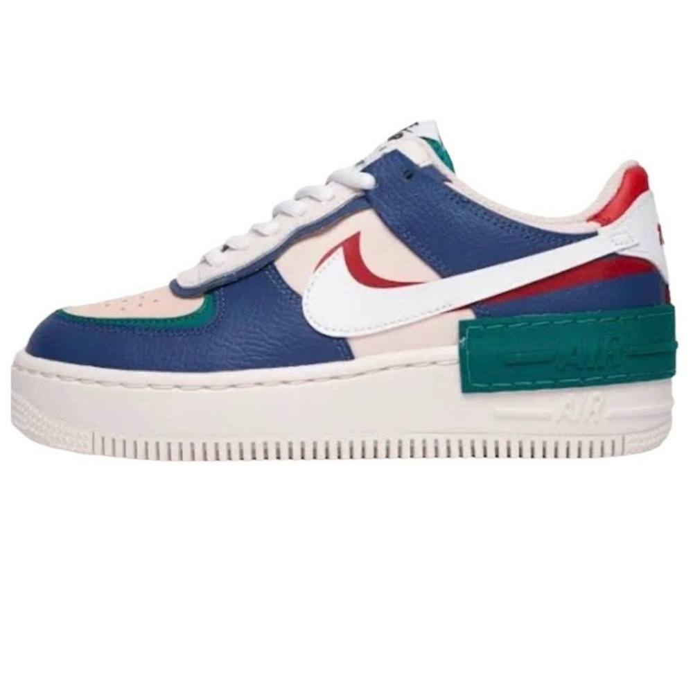 Nike Air Force 1 Shadow Mystic Navy Echo Pink Sneakers Size 8 Blue Red Green